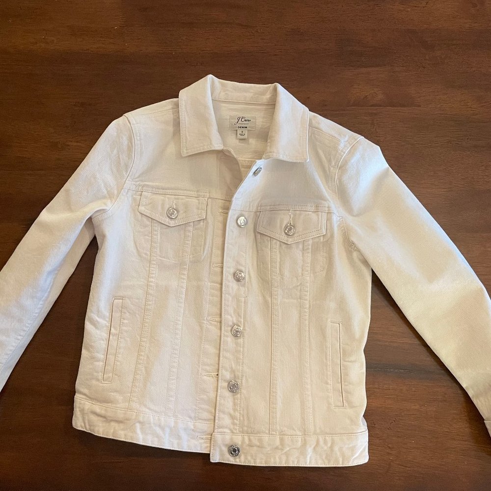 J Crew size S white denim jacket